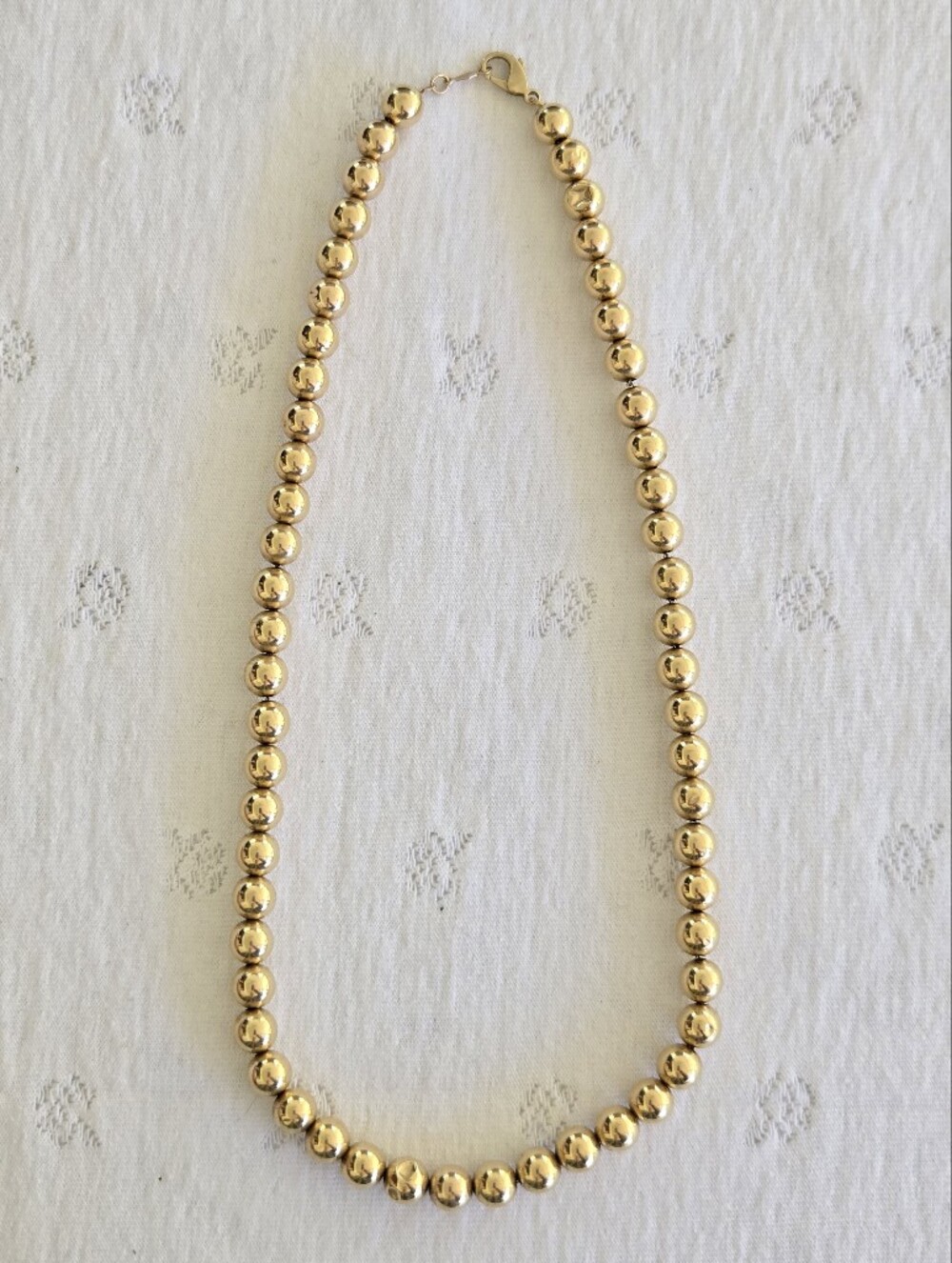 14K Gold Beaded Necklace 18" Vintage